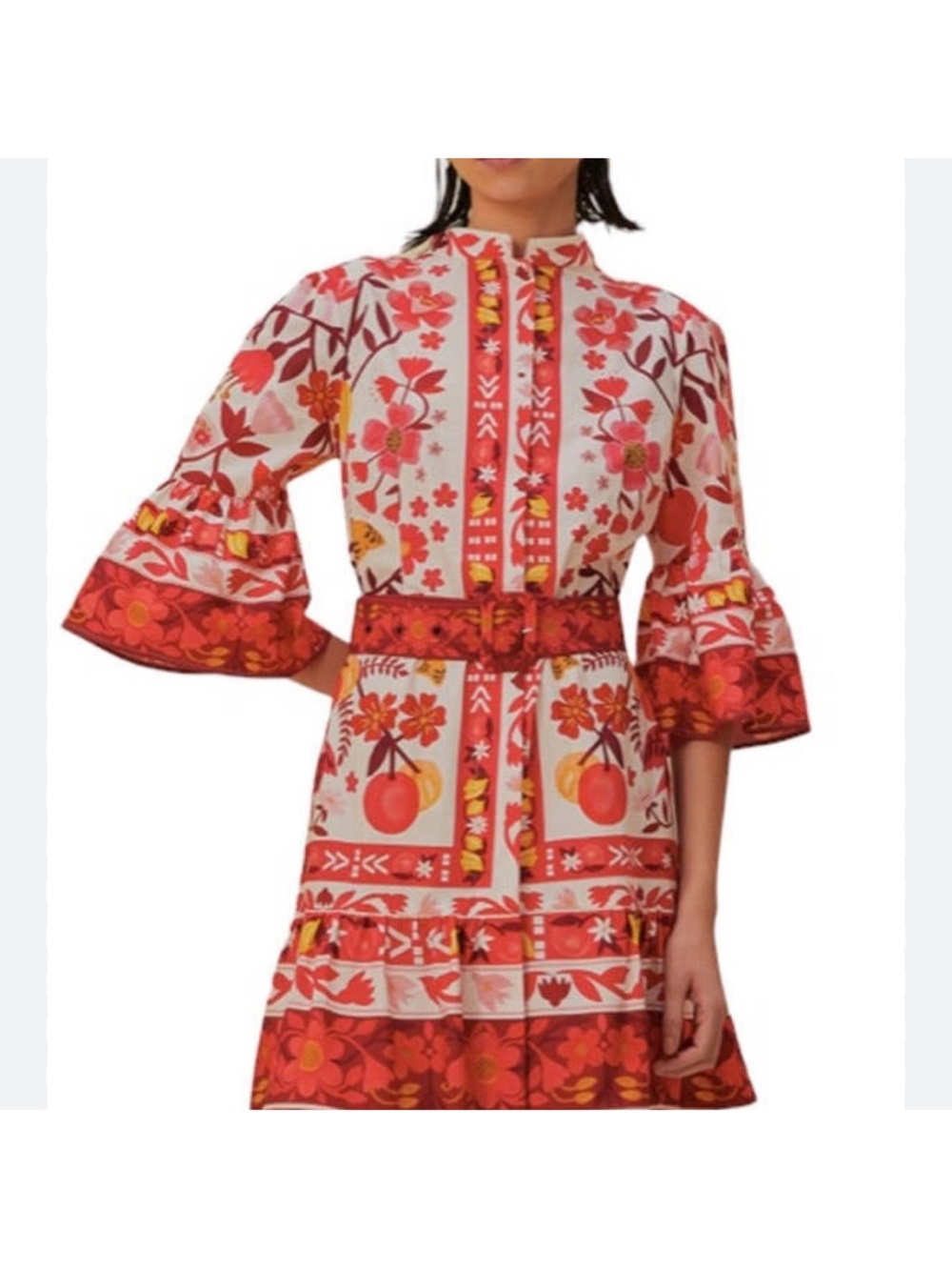 Farm Rio Romantic Orchard Cotton Mini Dress Size Large